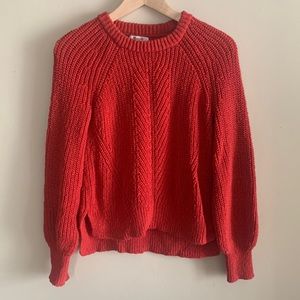 Madewell knit red sweater size xs